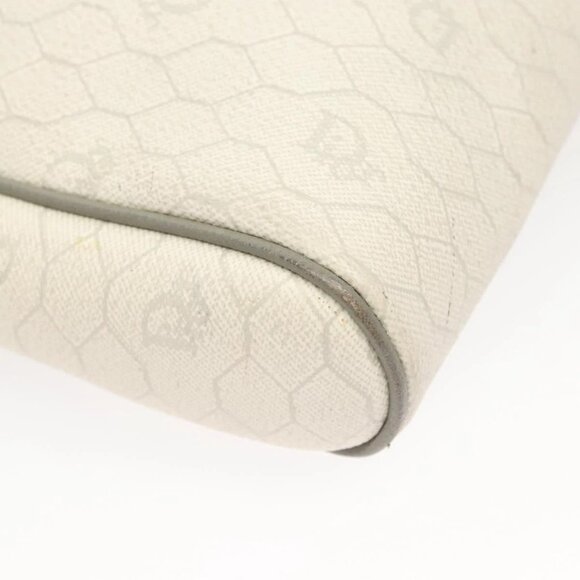 Christian Dior Honeycomb Canvas Shoulder Bag PVC White Gold Auth sw752 - Picture 5 of 16
